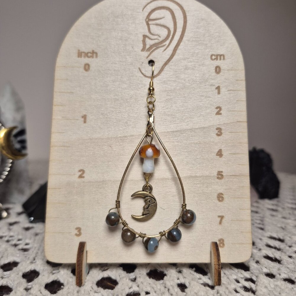 GOLDEN AQUA QUARTZ Teardrop Handmade Earrings - Picture 2 of 5